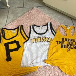 3 Pittsburgh Pirates Victoria’s secret Pink Tank tops
